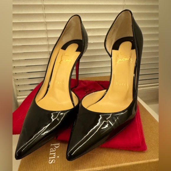 Christian Louboutin Iriza Black Patent Heels - Picture 1 of 10